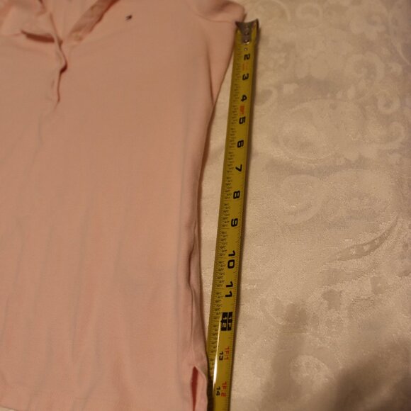 Tommy Hilfiger Soft Pink Button Front Polo Size Large Business Casual Preppy - Picture 8 of 13